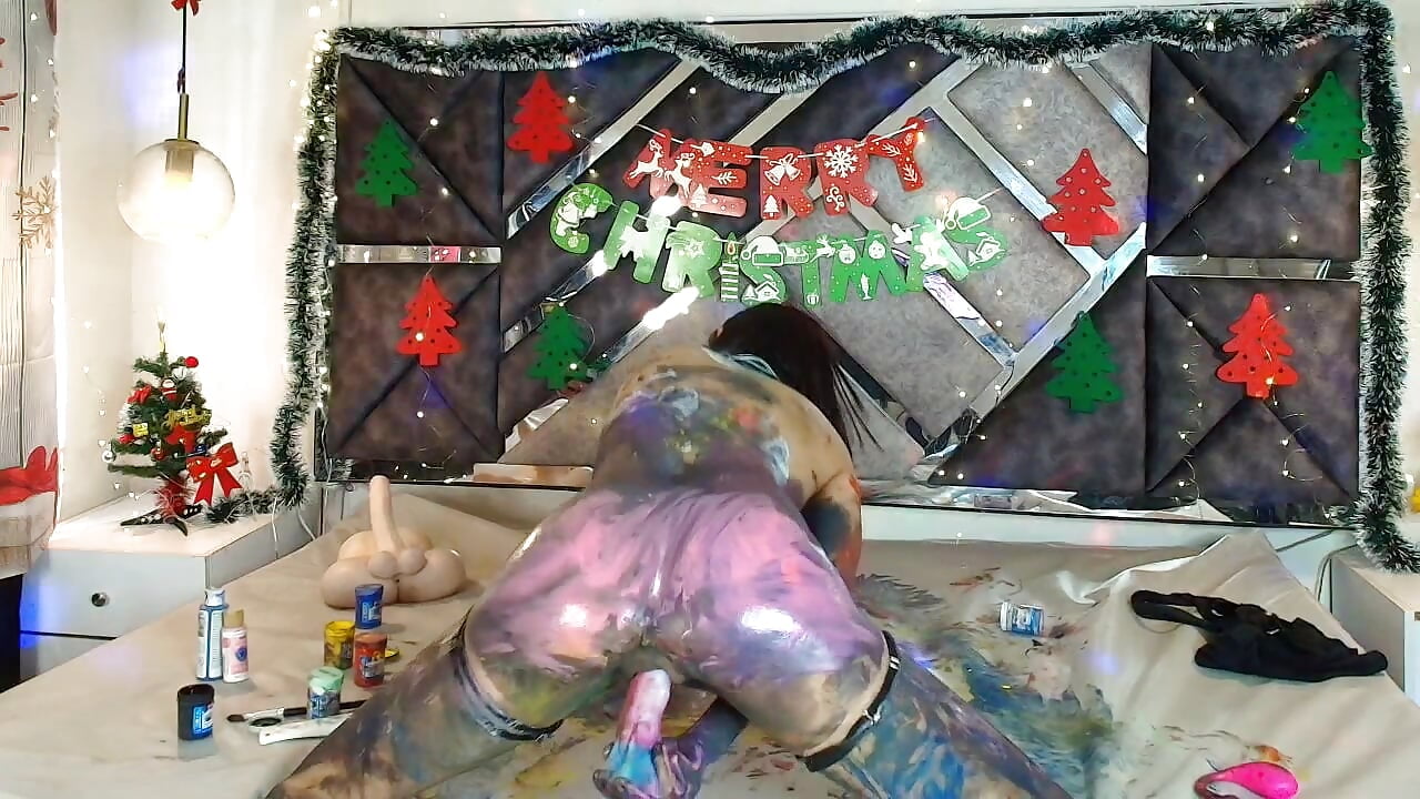 MY BODY IT'S THE CANVA 🖌️ Fuck pussy while I paint all my body! SQUIRT AT END