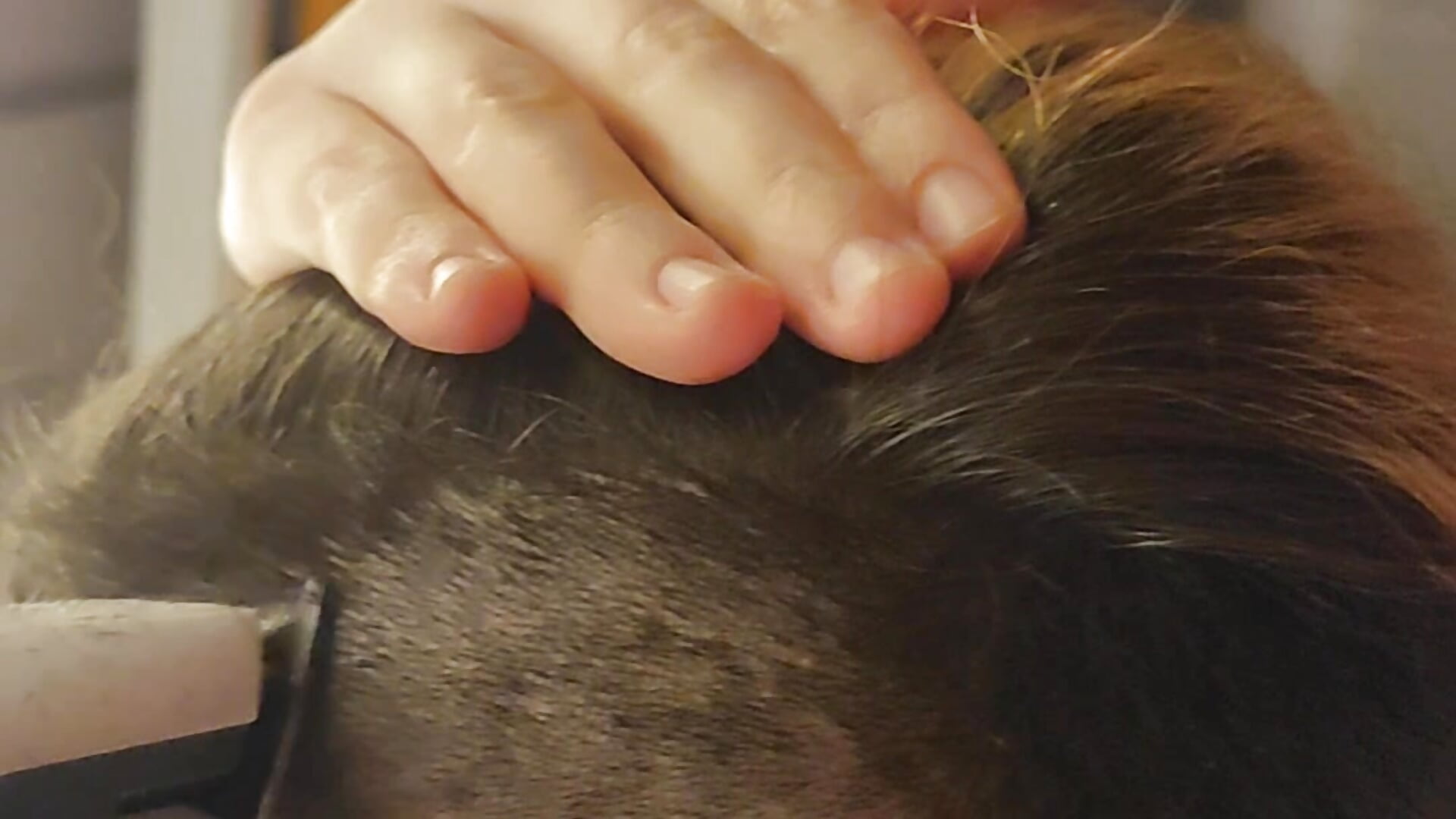 Shaving my head with electric razor