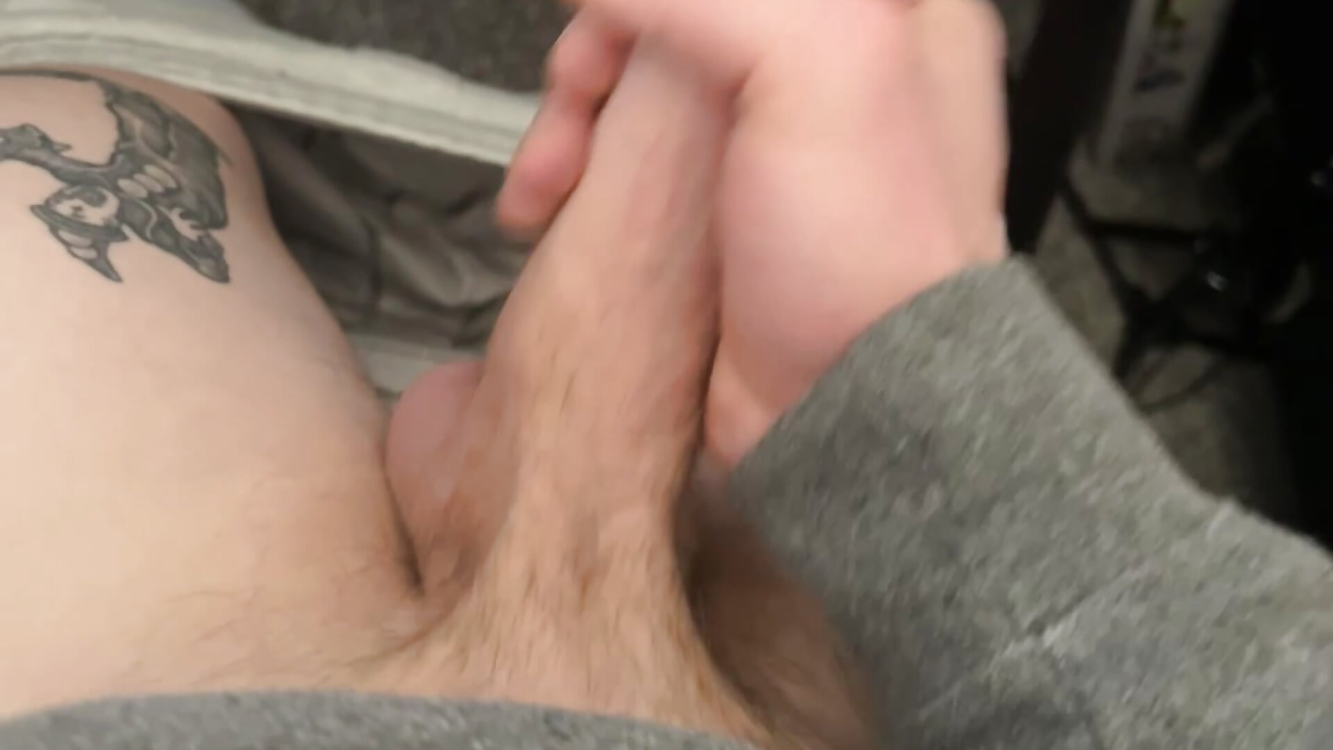 Playing with my hard cock