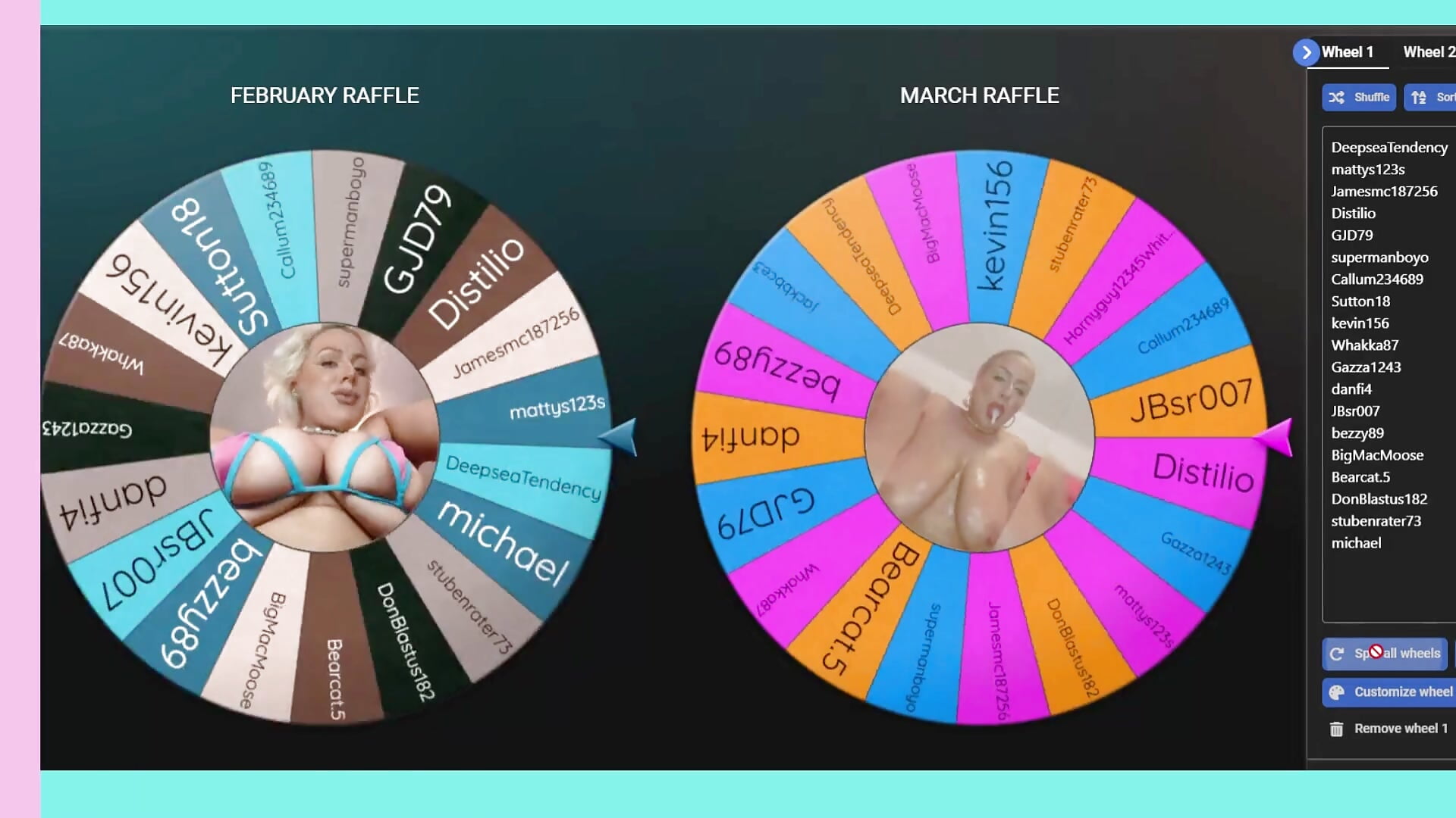 FAN CLUB RAFFLE RESULTS FOR FEB & MARCH! - clip cu GoddessAlimony model videochat