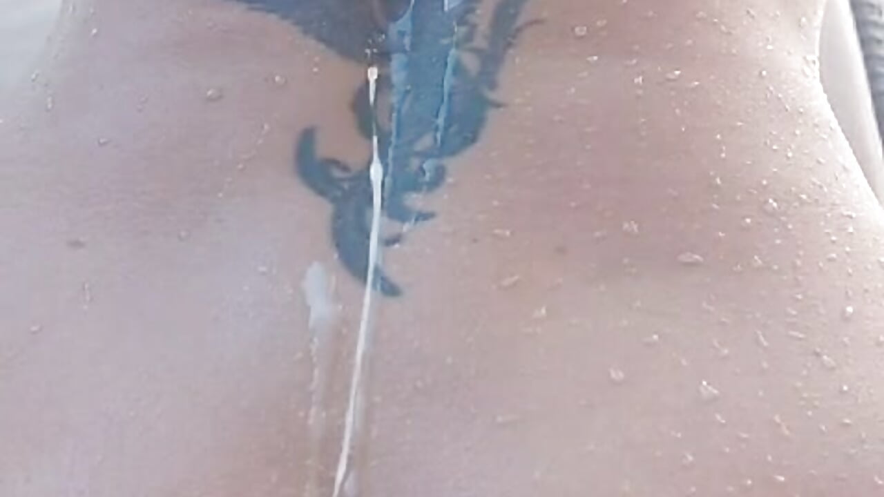 A powerful cumshot all over my back after fucking me doggy style next to the hotel pool in slow moti – video af MFSquared
