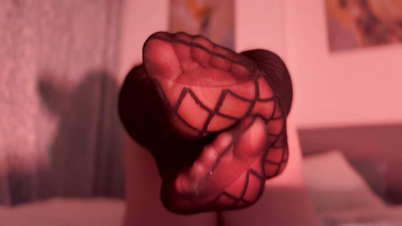 The view of my feet in nylon