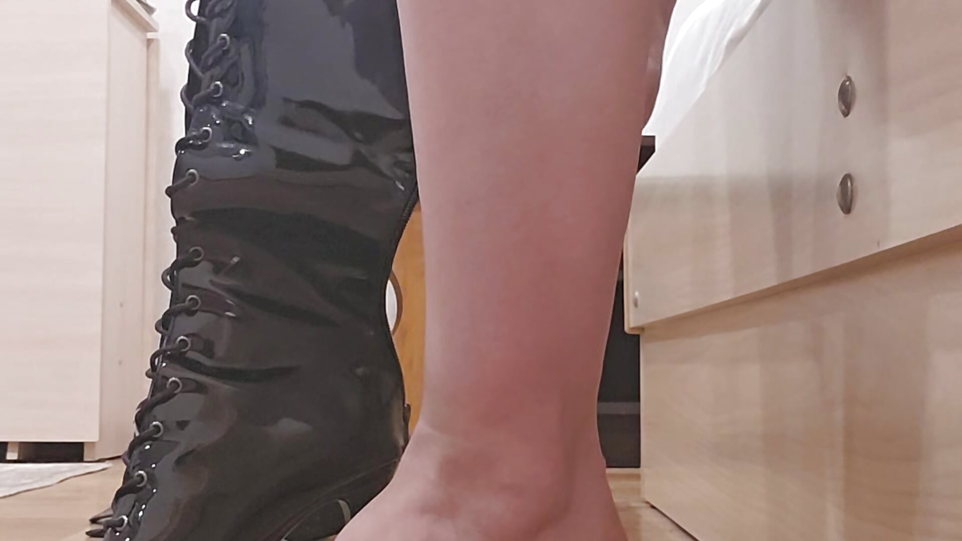 You are ecstatic at the sight of my boots
