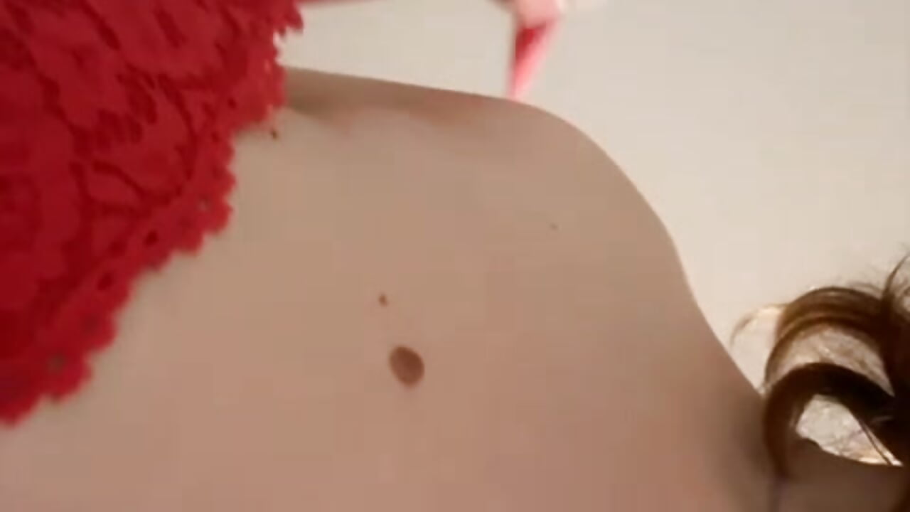 taking my bra off and playing with my huge tits
