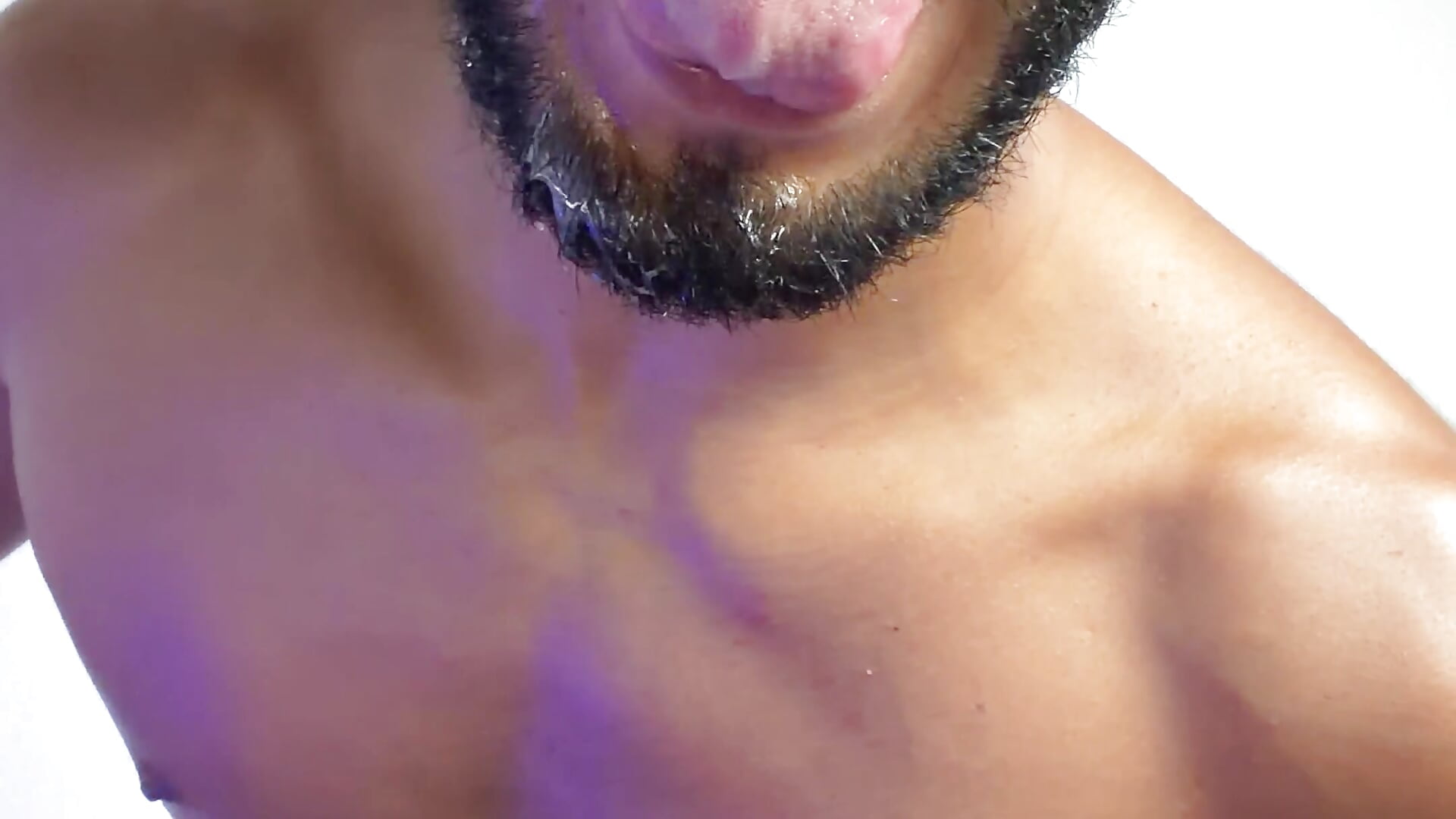 Cumming all over my own face and showing it off, covered in cum, to the camera.