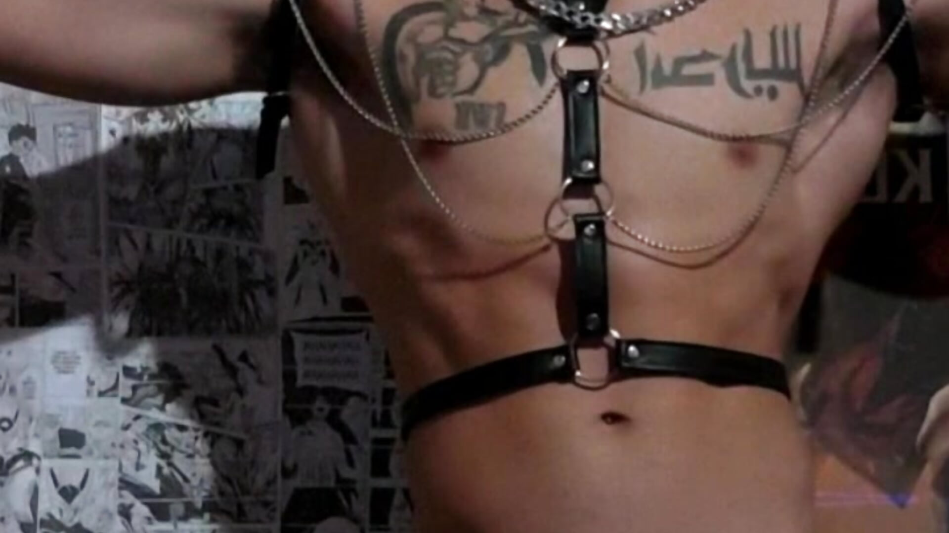 Musculos and cock leather harnes for your ass - video by Brucewayne1_ cam model