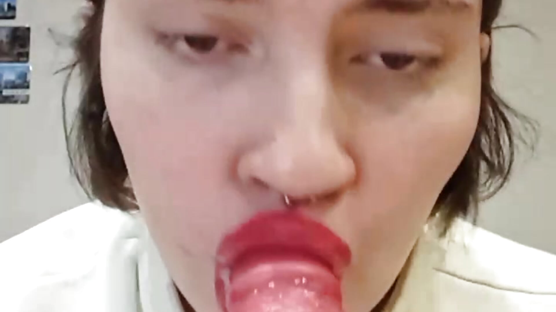 Suck dildo with saliva