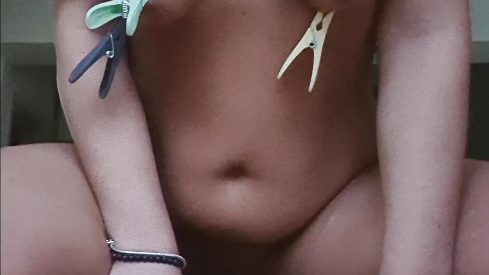 My first! Virgin skin with clamps