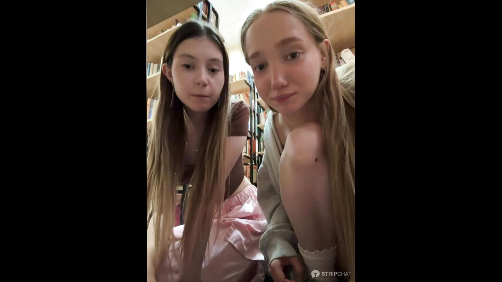 Nancy and Lulu: Nancy show ass in panty and take them off under pants + Lulu topless show tits 🍒 - video by bambi_lu cam model