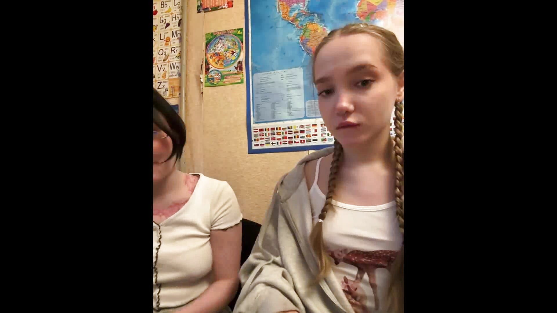 Arya and Lulu: feel ur vibes in classroom + Lulu show ass in panty close to cam 🍑 - video by bambi_lu cam model