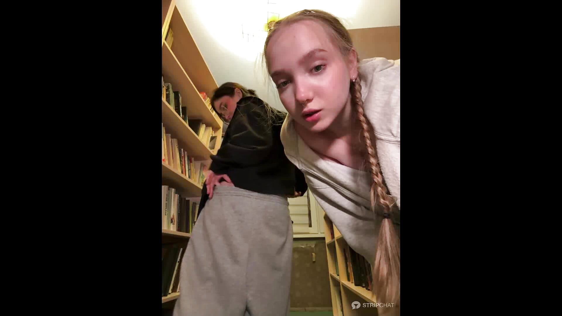 Arya and Lulu: Arya take off pants and press lush to naked nipple while while Lulu masturbate pussy - video by bambi_lu cam model