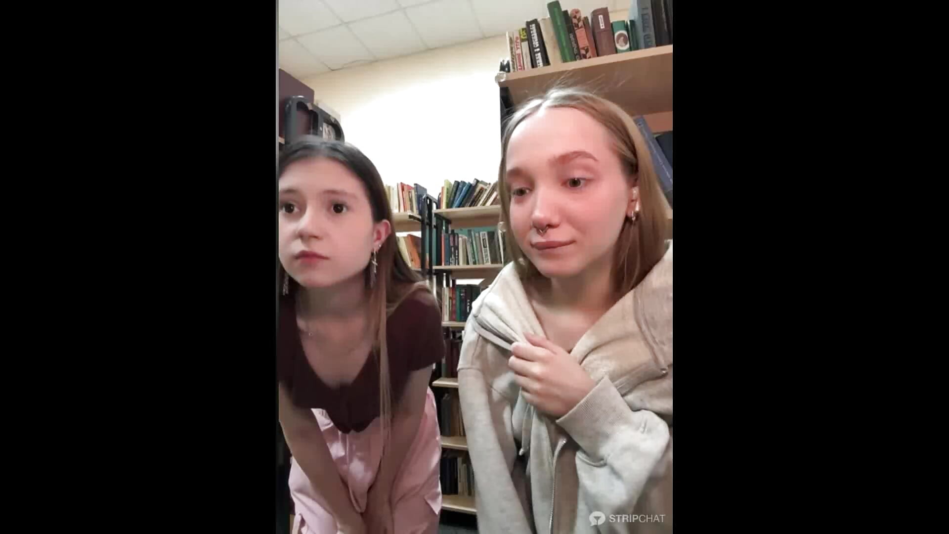 Nancy and Lulu: Lulu show naked tits and masturbate pussy without panty 🍒 - video by bambi_lu cam model