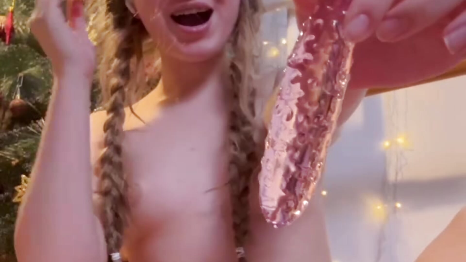 🔮glass dildo - pink bubble🔮 - video by bambi_lu cam model