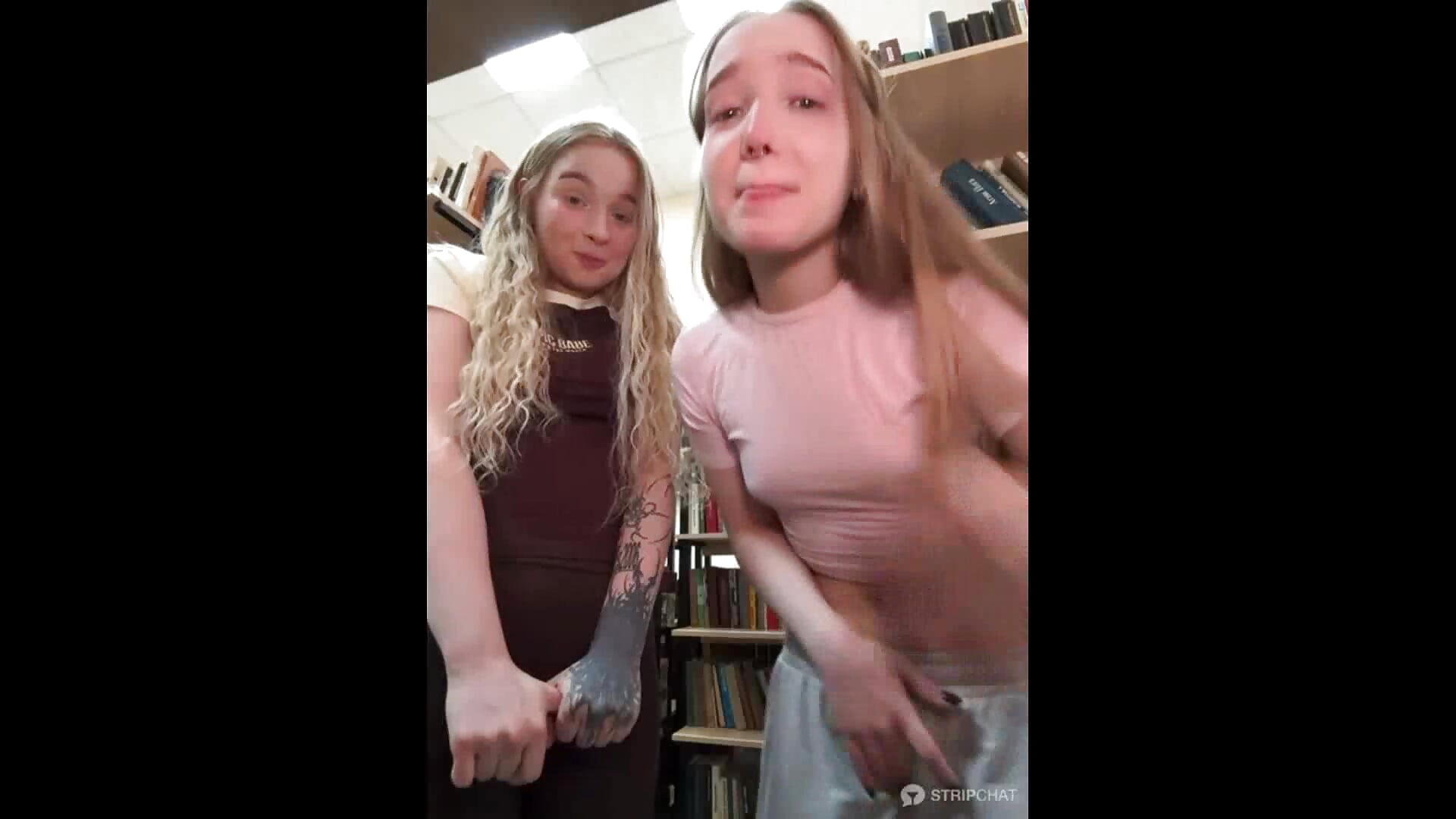 Mia and Lulu: Lulu show panty + ass in panty in public library 🍑 - video by bambi_lu cam model