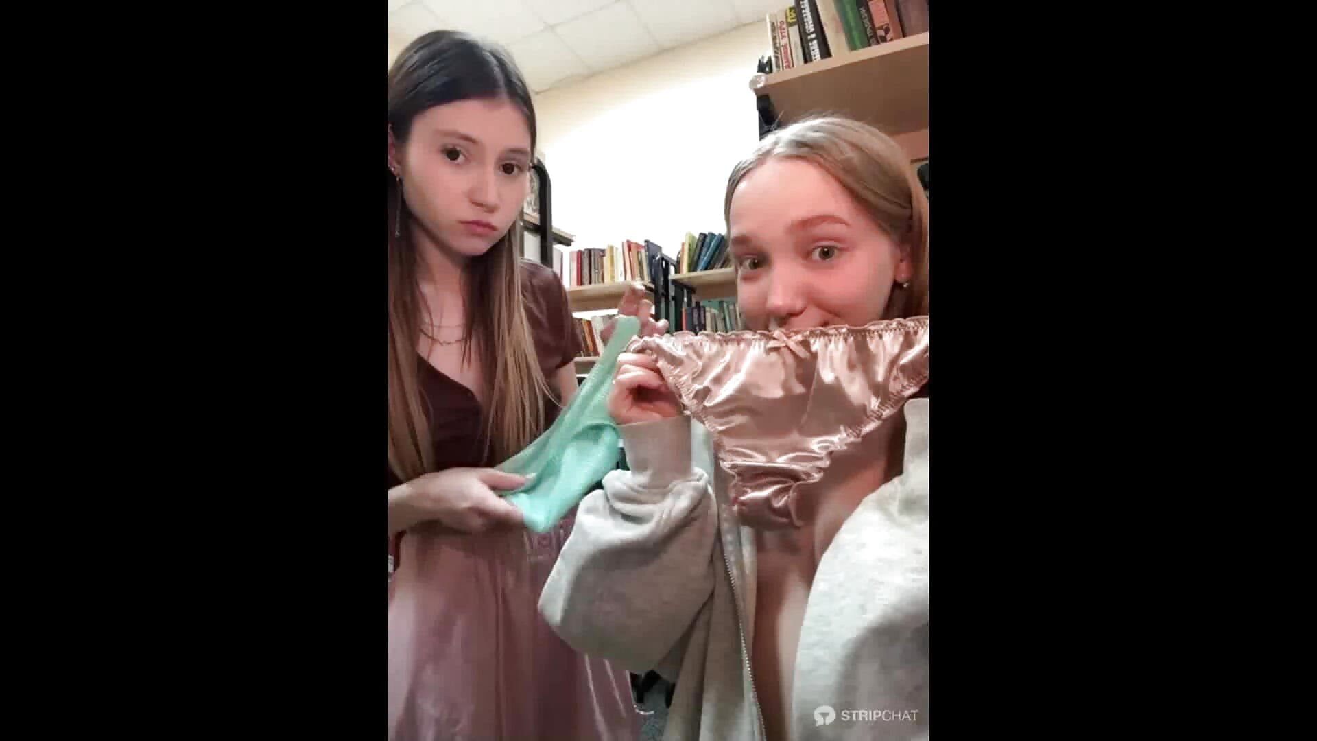 Nancy and Lulu: Lulu take off panty and unzip more Nancy's top