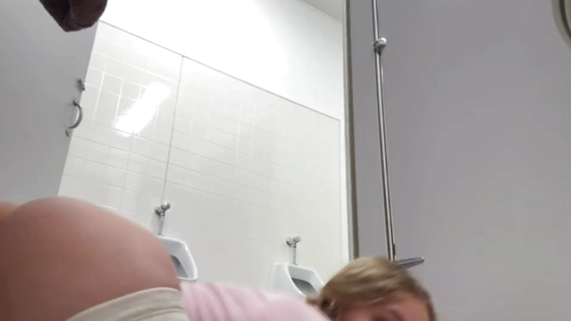 sexy doggy no panties on knees with urinals view🐶🚽 - video by bambi_lu cam model