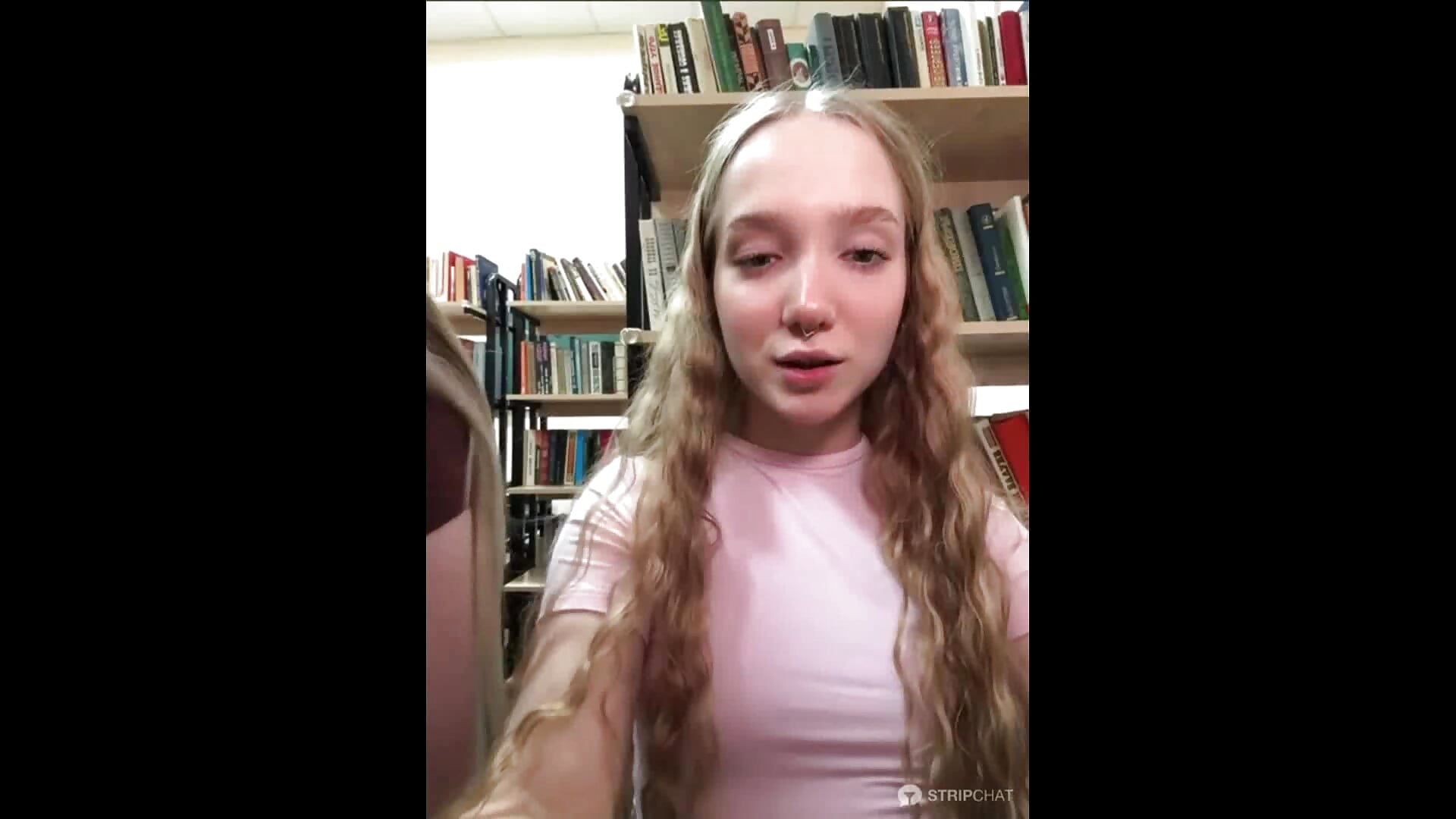 Nancy and Lulu: Lulu lick Nancy's feet in public library 🦶📚 - video by bambi_lu cam model
