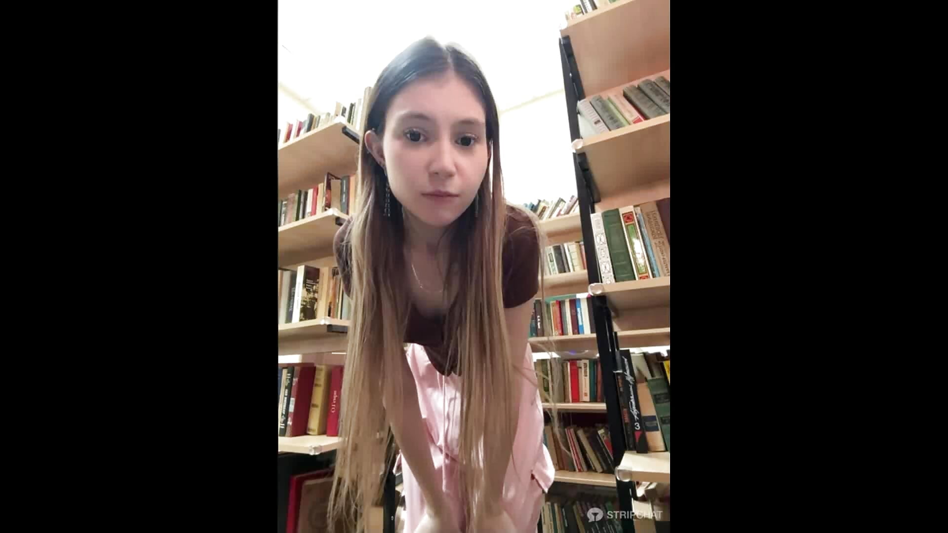 Nancy and Lulu: Nancy spank ass in pants + Lulu play with Nancy's top in public library 📙 - video by bambi_lu cam model
