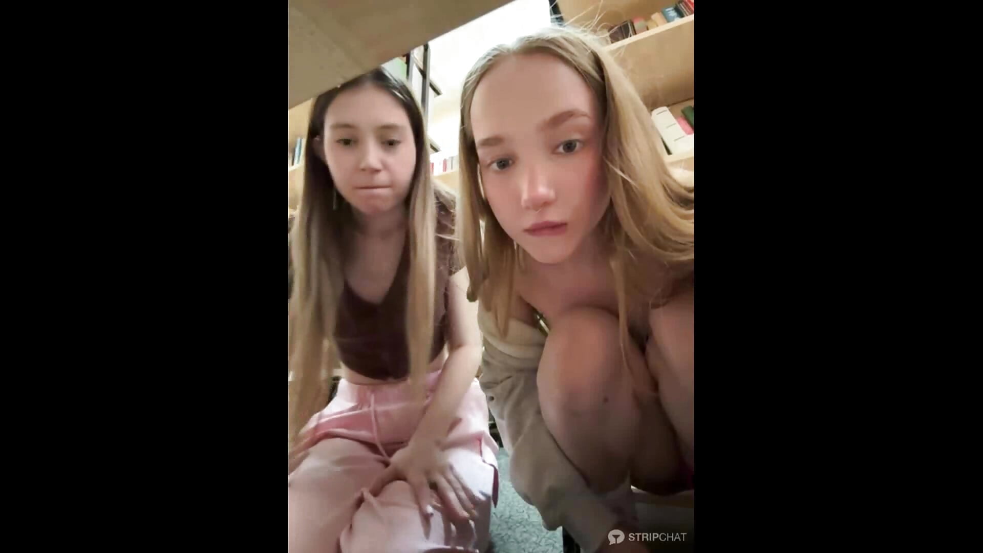 Nancy and Lulu: Nancy show naked tits + her panty in public library 🍒📖 - video di bambi_lu modella di cam