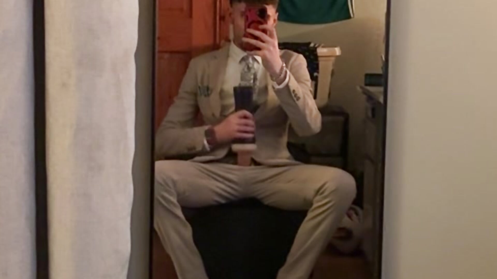 Horny af in my suit fucking my fleshlight ✊🏻💦 - video by funlad245 cam model