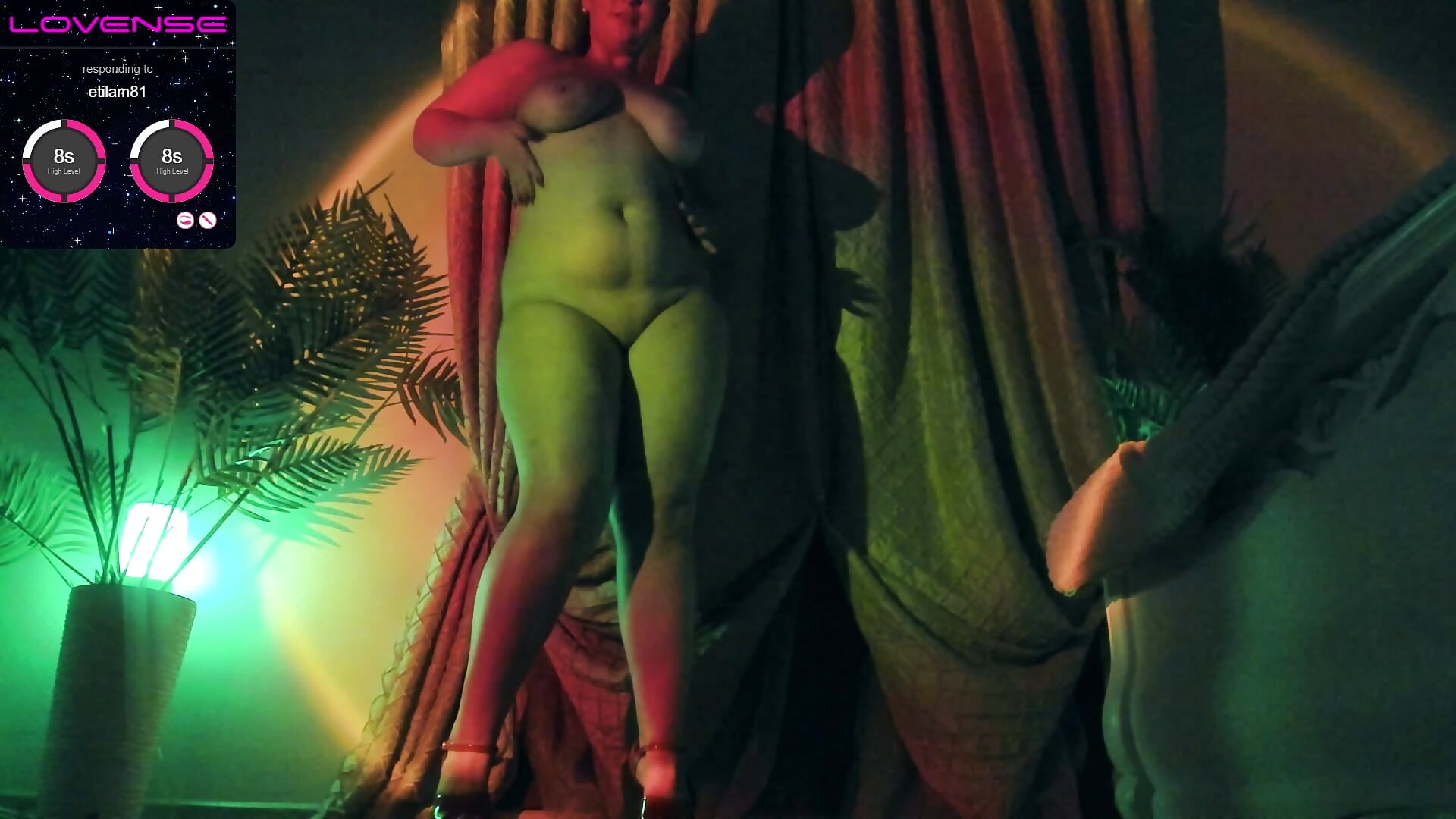 dance at sunset lamp light naked