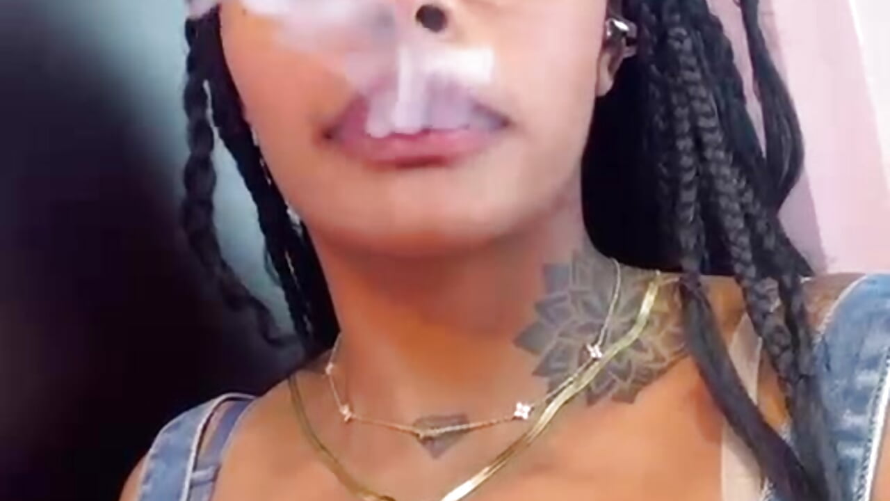 between smoke and pleasure I am🤍 - video by EmmaEbony_ cam model
