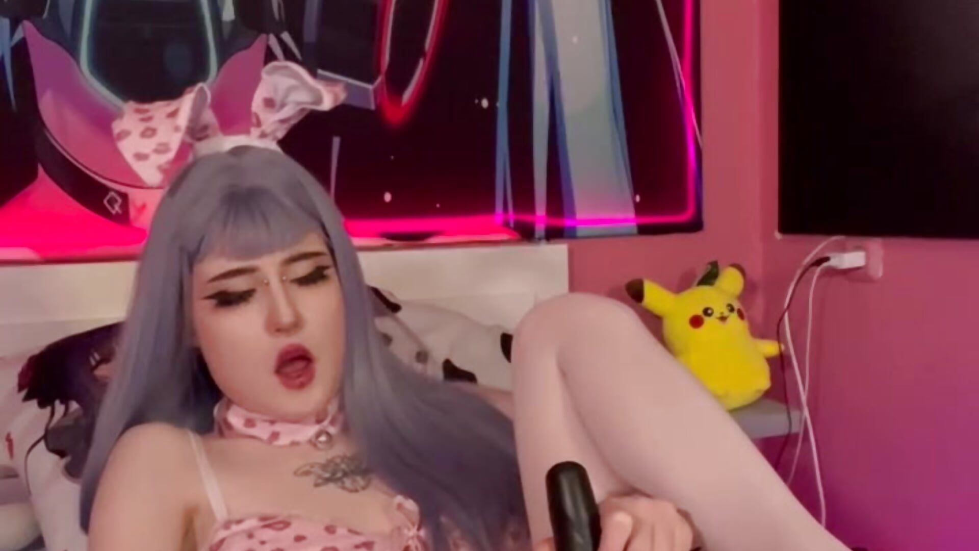orgasm and squirt from a cute bunny