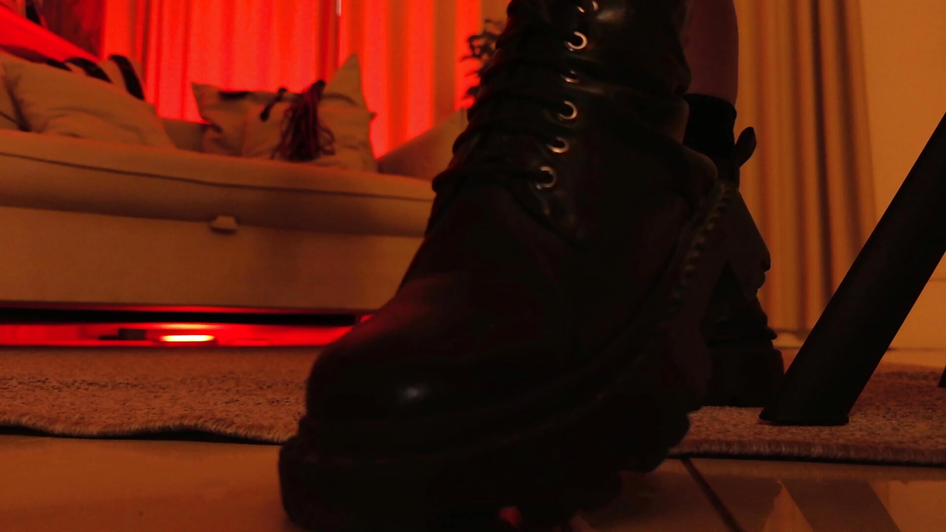 stepping on you with my boots.