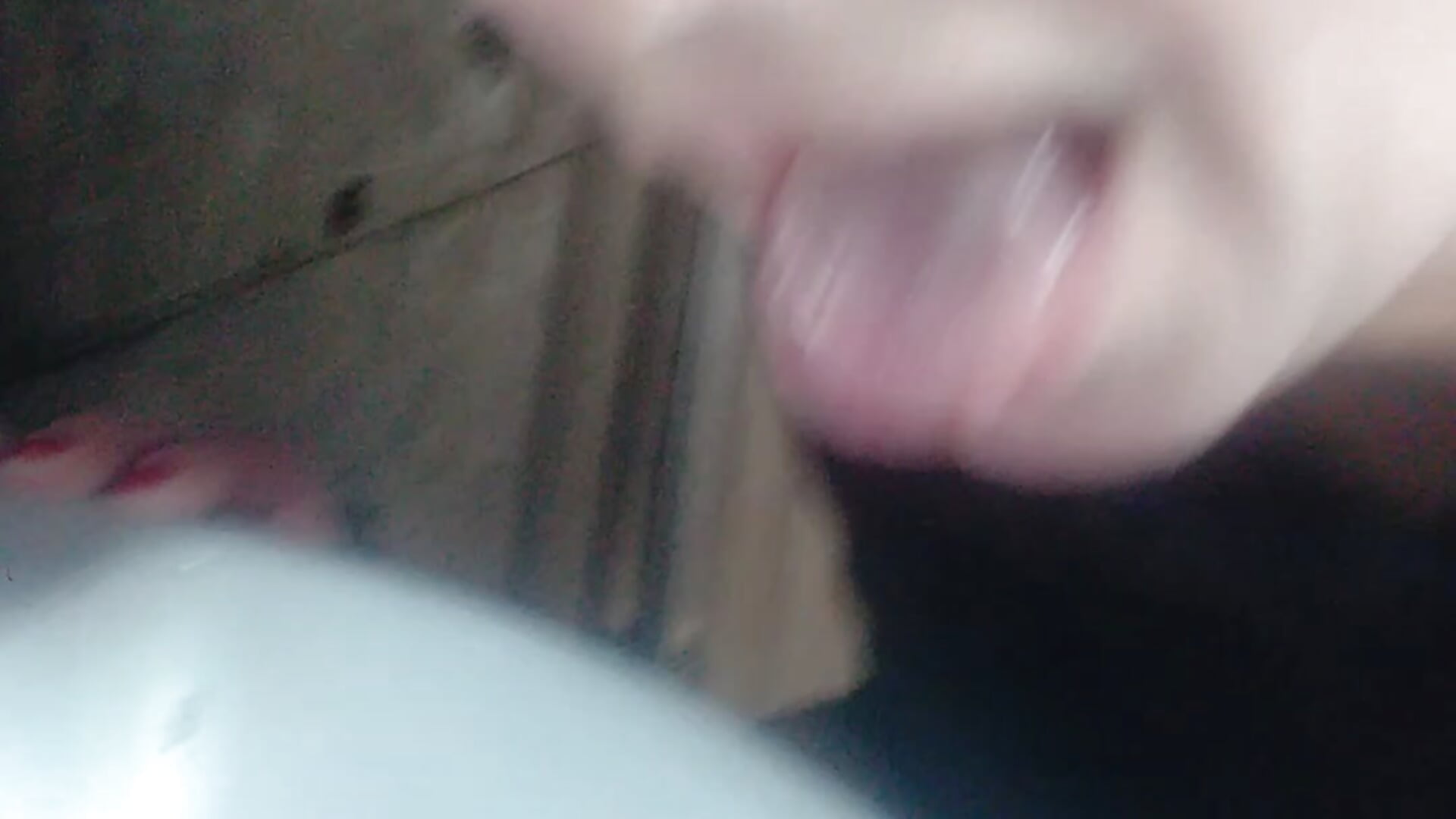 I lick the sink and the toilet door handle in a toilet in Soviet electric train