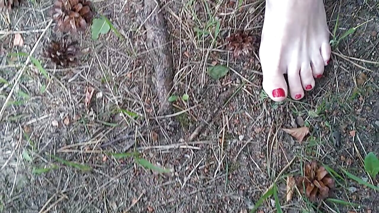 Toes walk on pine needles and cones. - video oleh model kamera Naughty__Slave