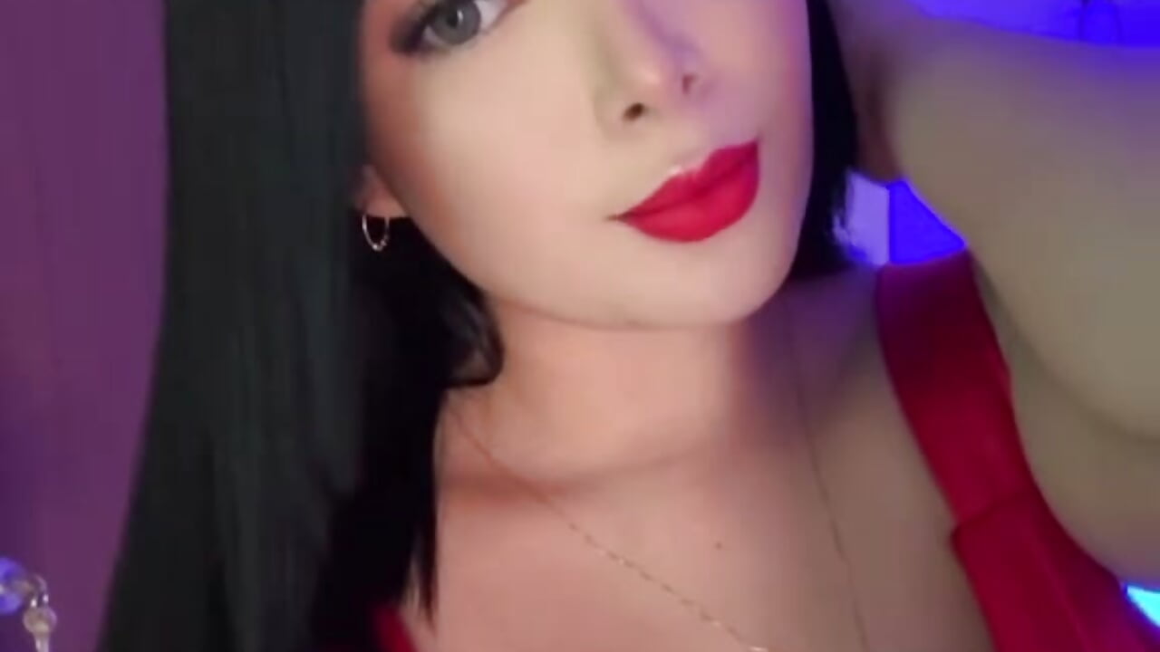 Blue lights, a red dress, and an invitation you won't be able to refuse 🍒😍😈 - video by Amy_ruizz cam model
