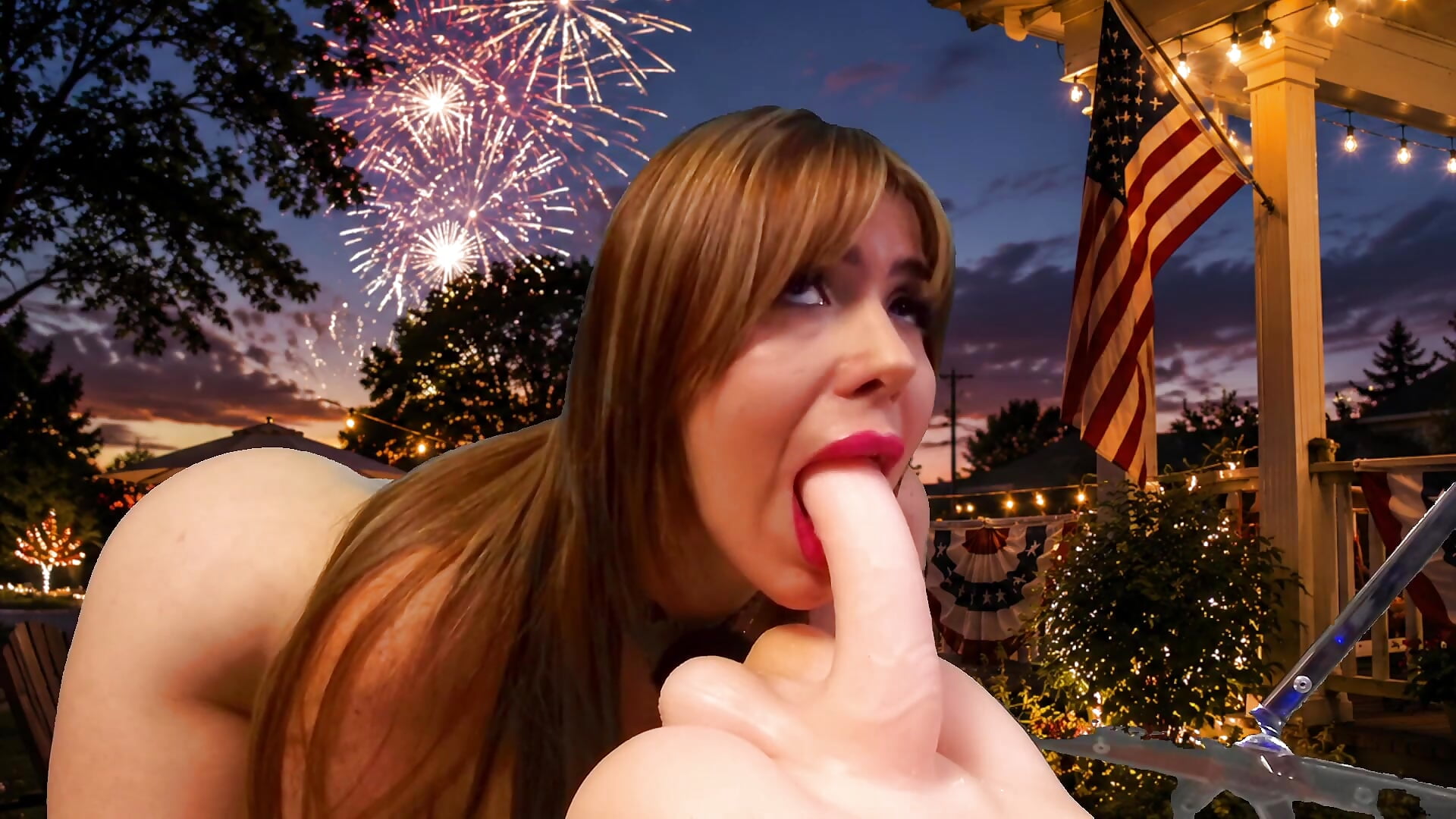 Deep throat, mouth explosion, and tits fucking – July 4th
