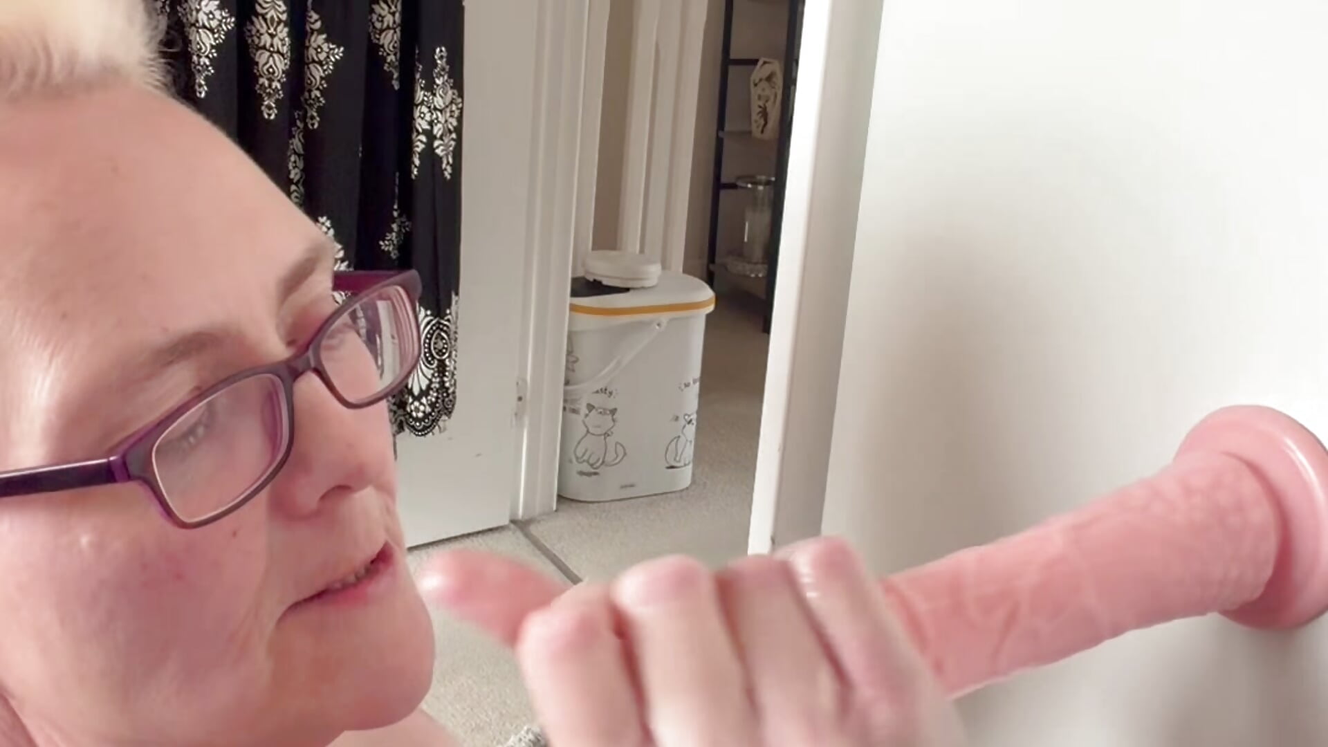 Wet hand job on new dildo