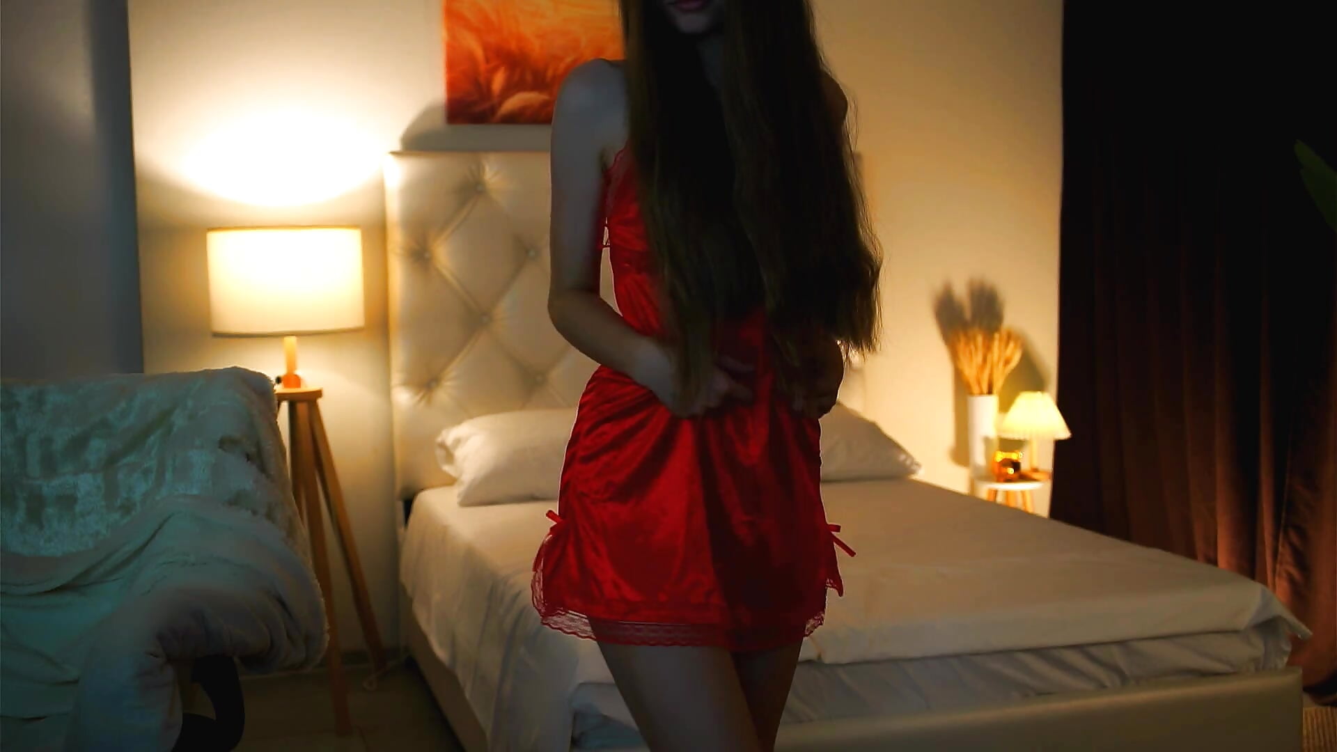 red nightgown - video by JulieDaniel cam model