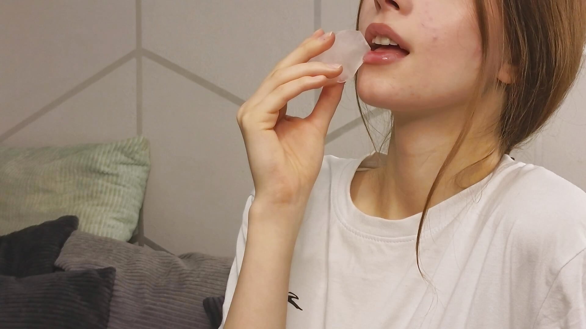 Ice cube on my lips