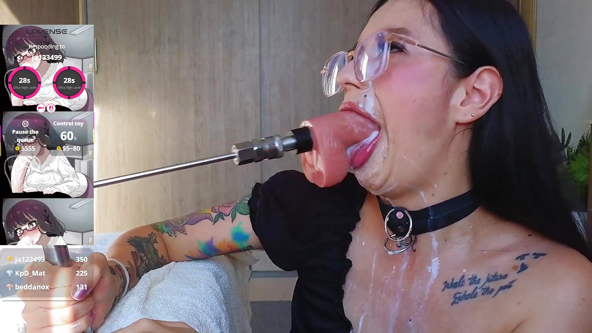 Milk and saliva disorder with Deepthroat - video by ValentinaBianchi cam model