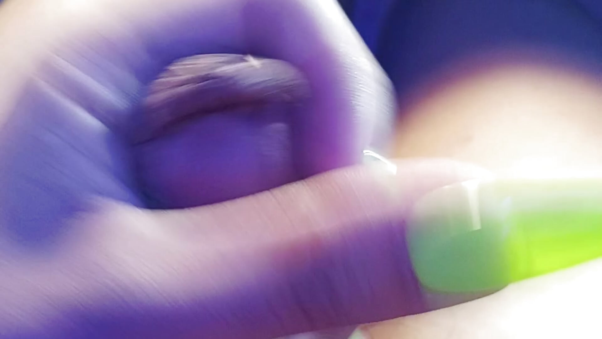 Massive Cum with my Green Nails