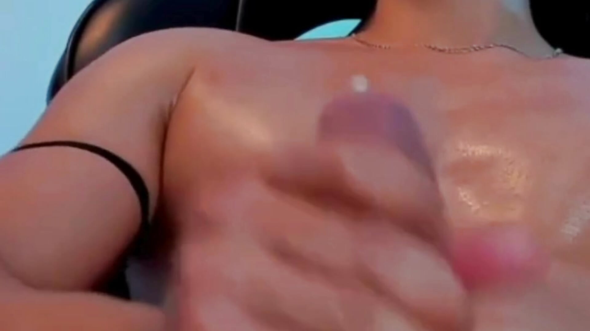A muscular, oiled young man rubs his big, delicious cock until he cums and eats all his cum. 🔥