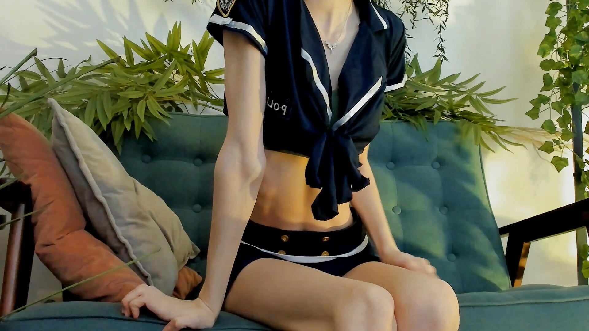 feet and skirt, what else can you see?