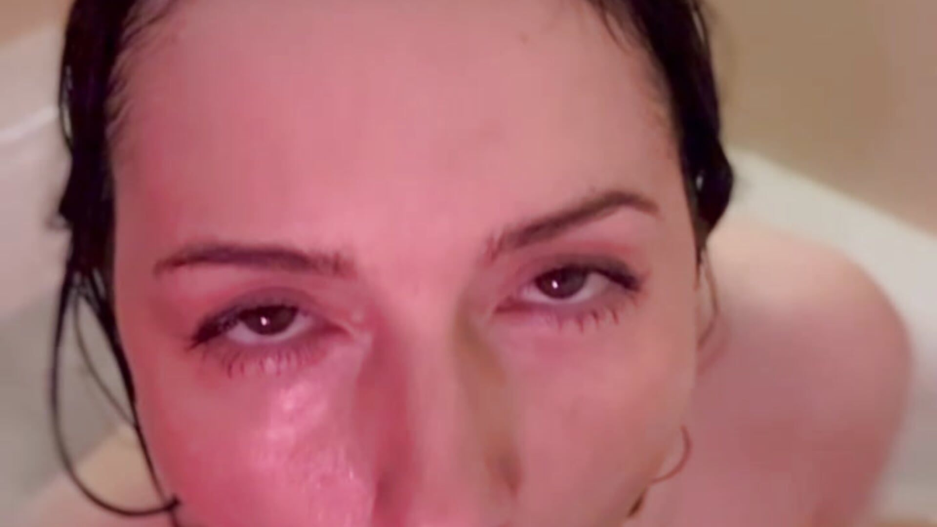 Naughty pov blowjob in bathroom with a lot of eye contact