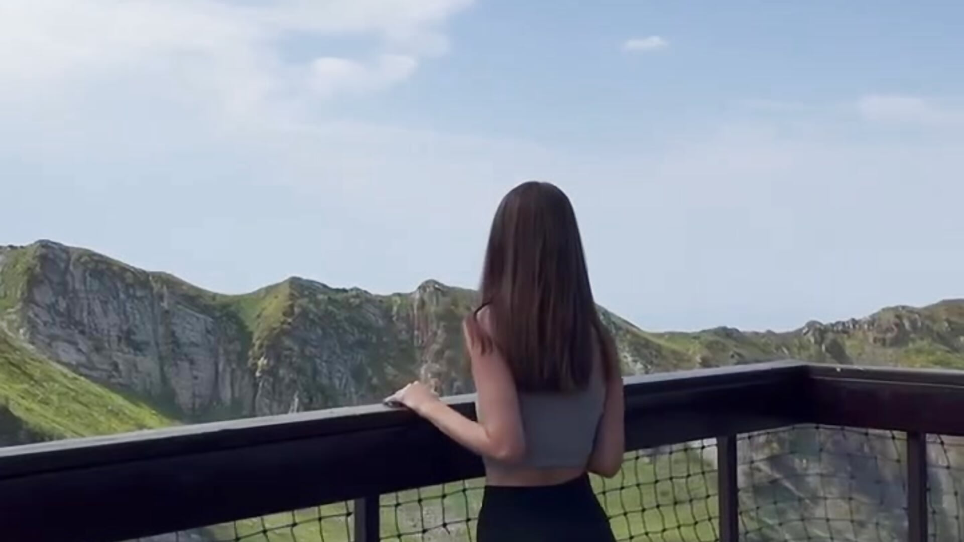 My figure and the beautiful mountains