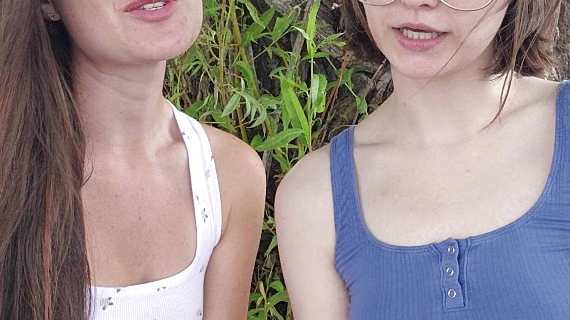 Sneaky outdoor JOI with Bambi and Dahlia