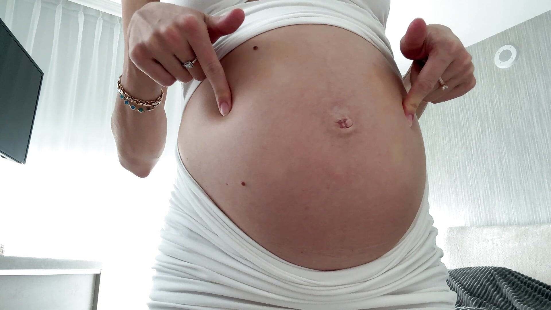 Belly button play and worship close up