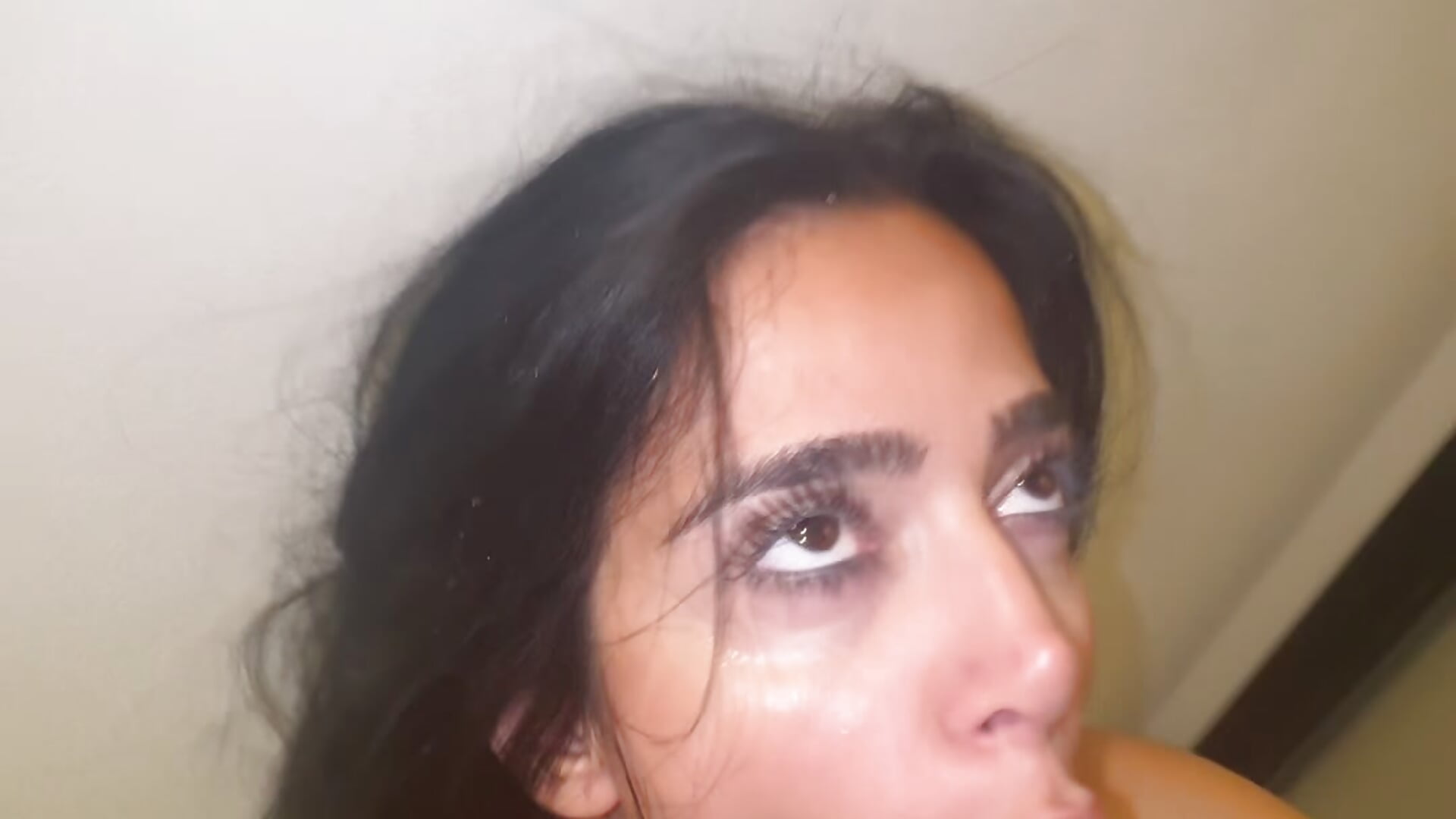 Walking out with a cum on my ass after he gagged me in a restaurant bathroom
