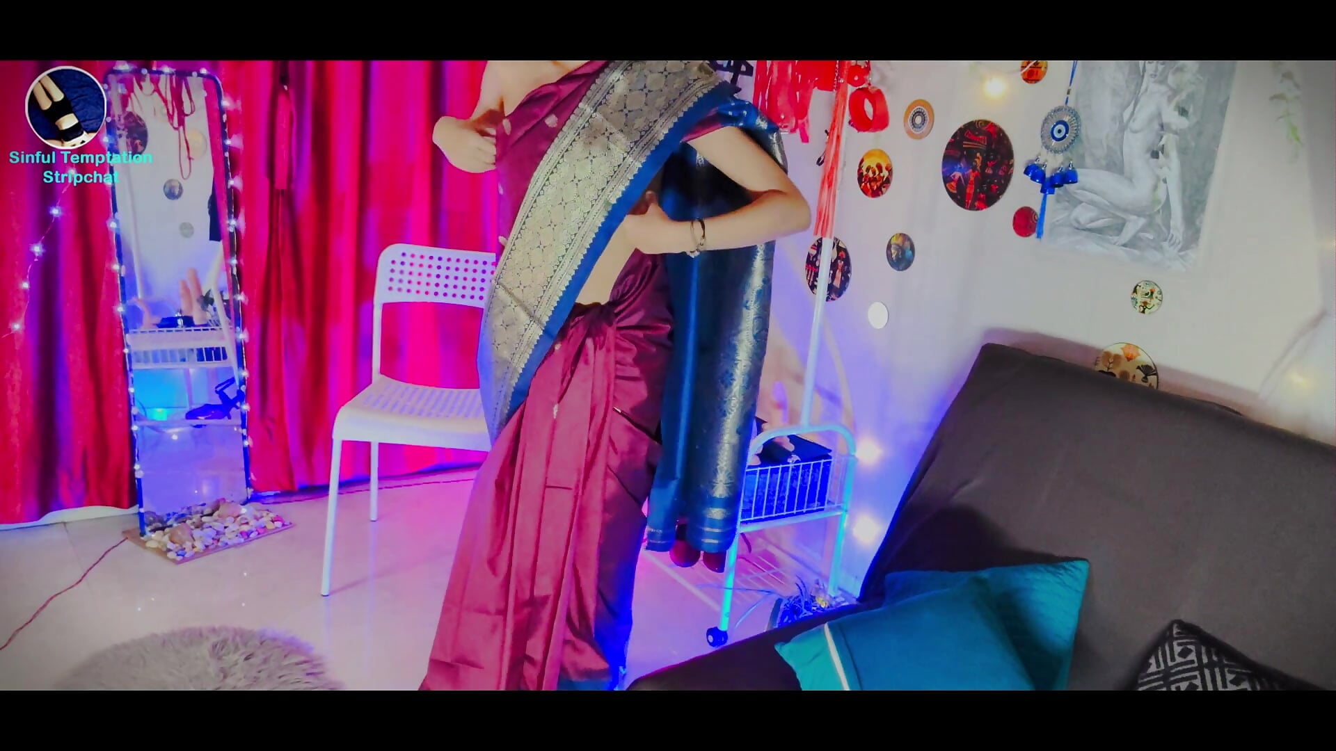 Saree Says It All (#back tease #saree #nude) - video by SinfulTemptation cam model