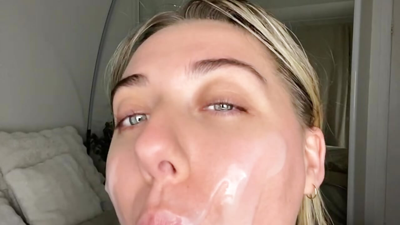 Cum all over my face and mouth blowjob POV (show)