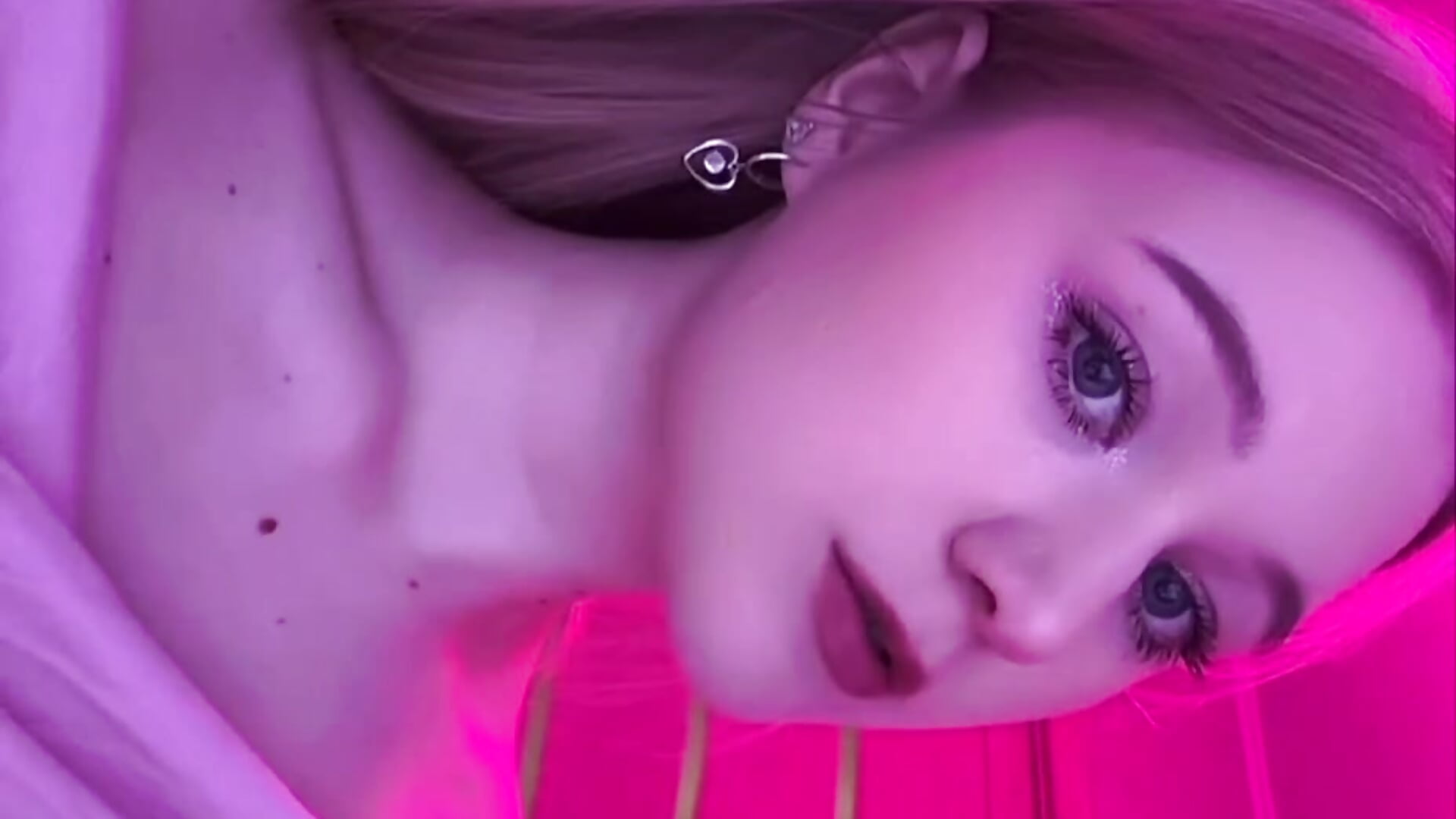 In the pink light
