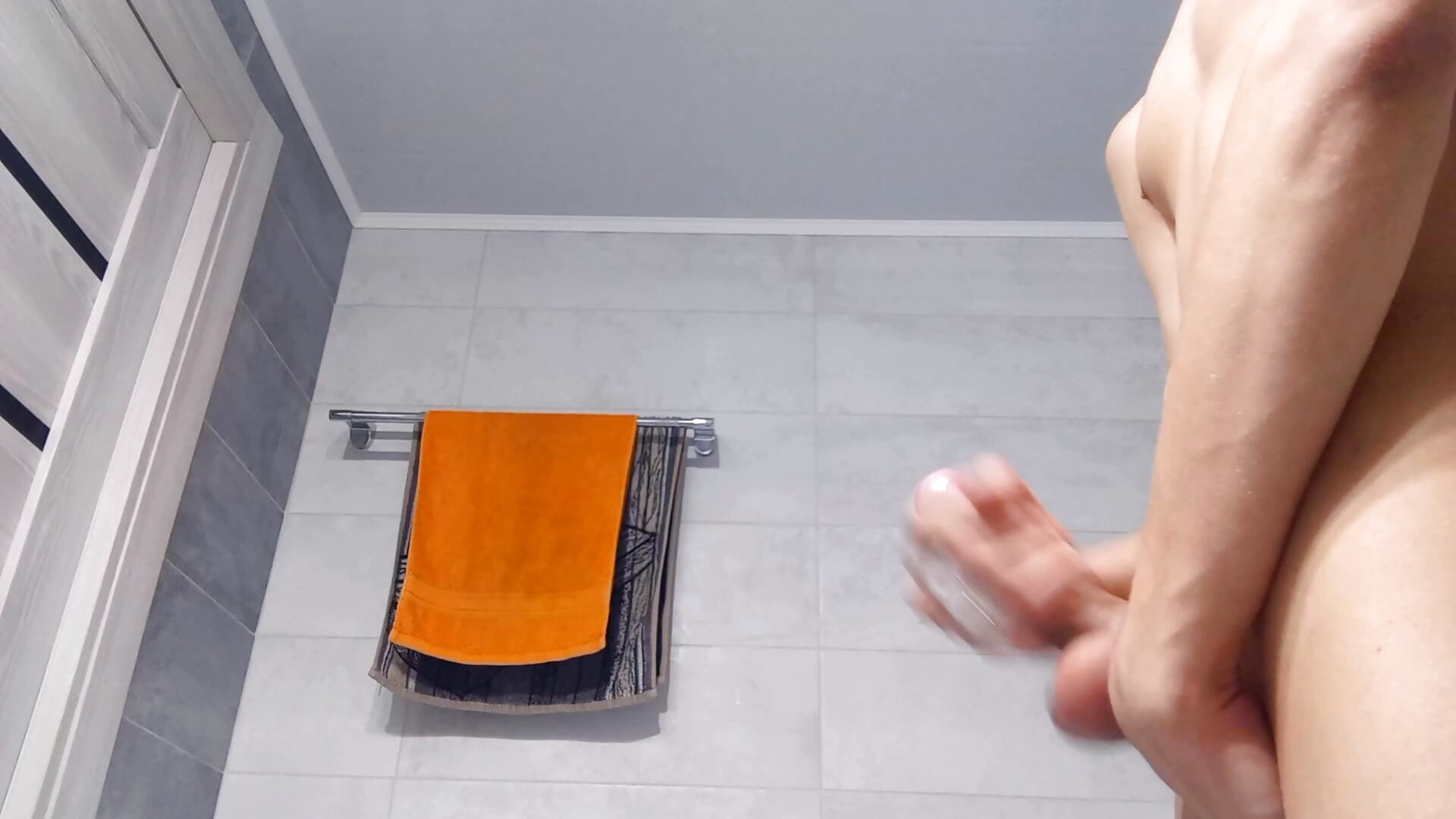Cum shot in the bathroom