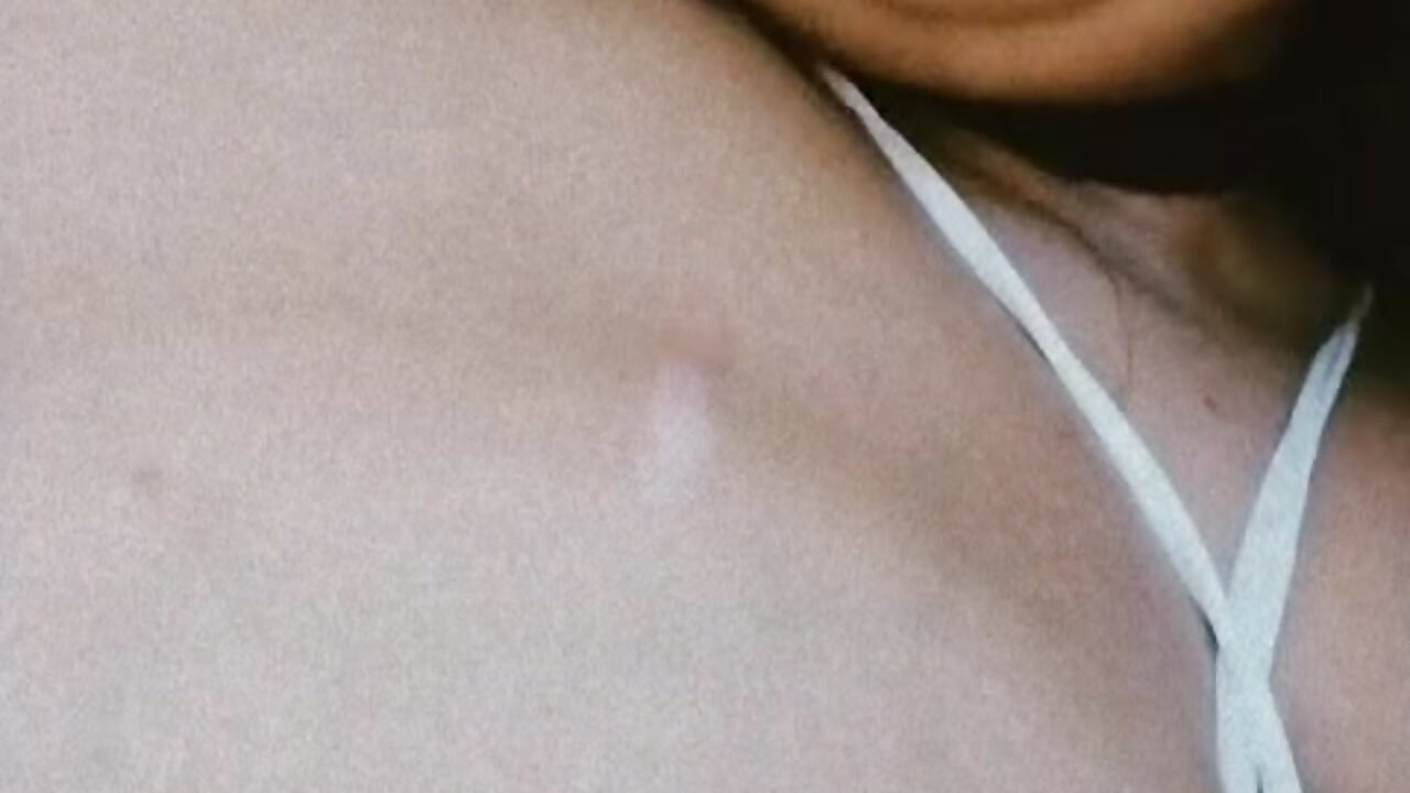 a lot of saliva on my tits