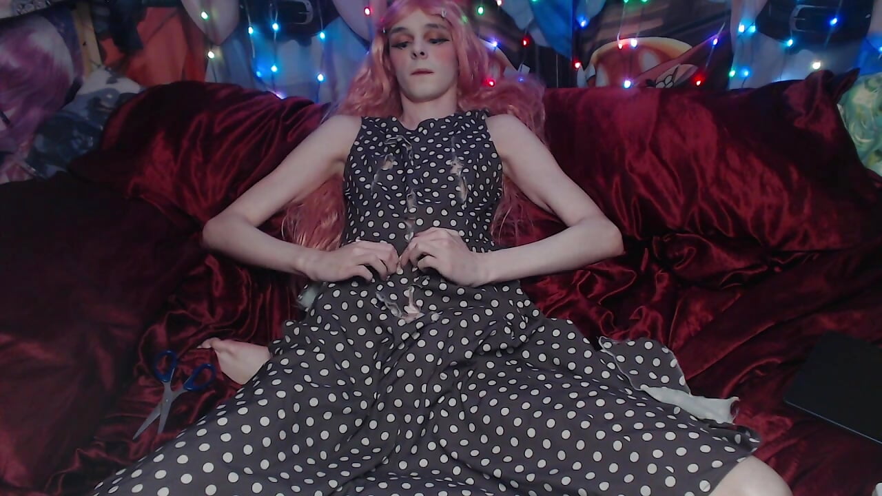 Ripping my favorite dress and gets cum 2 times in a row - video by yutachka cam model